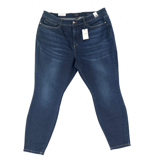 Judy‎ Blue Womens 24W Dark Wash High Waist Skinny Fit Jeans Plus Size Denim - Picture 1 of 11